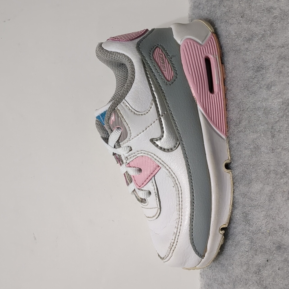 Air Max 90 Leather TD White silver Pink size 7c